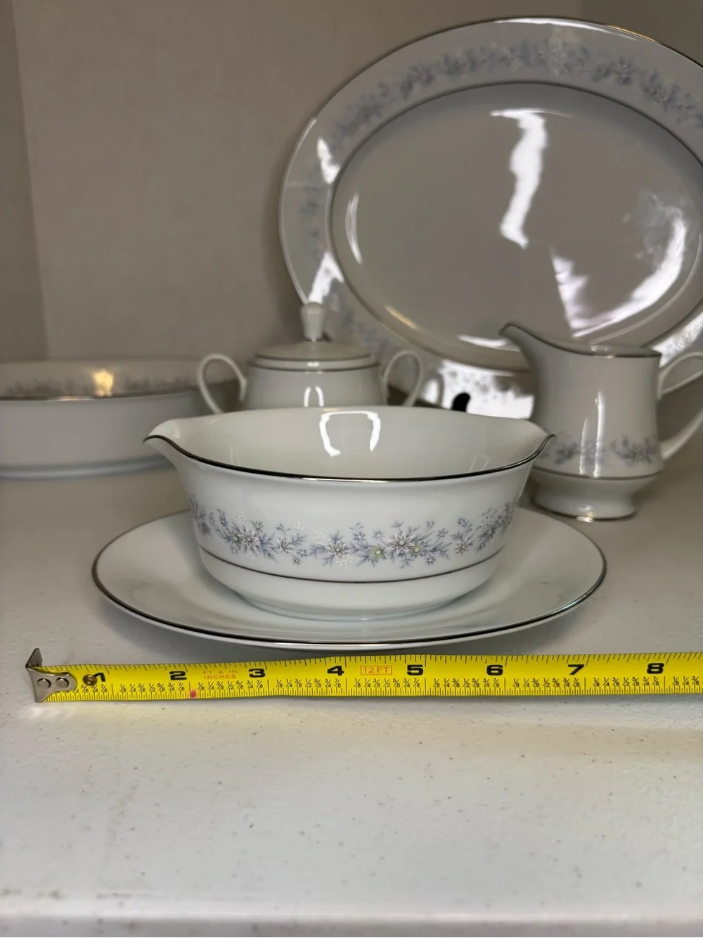 Noritake Marywood 2181 Oval Serving Bowl & Platter, Sugar & Creamer & S&P